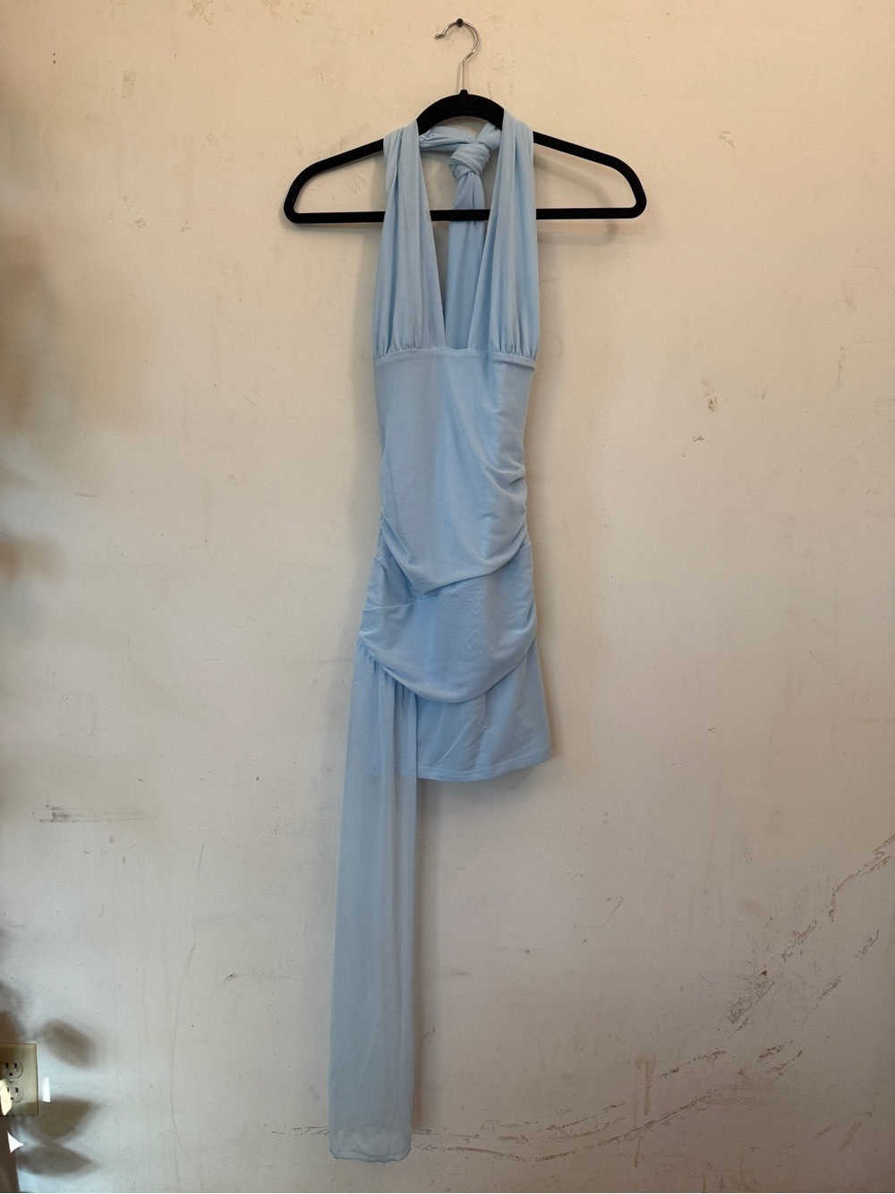 NWT Peppermayo Dinah Baby Blue Halter Mesh Mini Dress XS - Picture 2 of 5